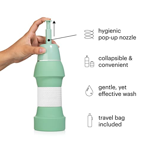 Brondell Bidet GoSpa Portable Peri Bottle, Collapsible Travel Bidet, Compact and Discreet, with Travel Bag for Postpartum & Perineal Care, 500ml, in Green3