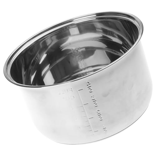 Stainless Steel Rice Cooker Insert Pots with Even Heating Base High Temperature Resistance Replacement Inner Bowl Heat Conductive Base Rice Cooker Bowl