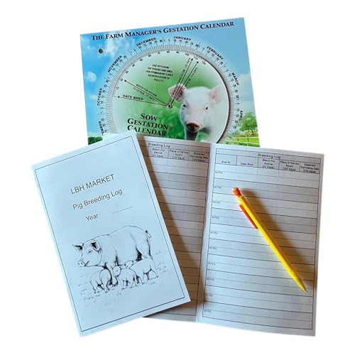 Roue de gestation de 364 jours pour cochons et carnets de suivi contre les oublis d'élevage