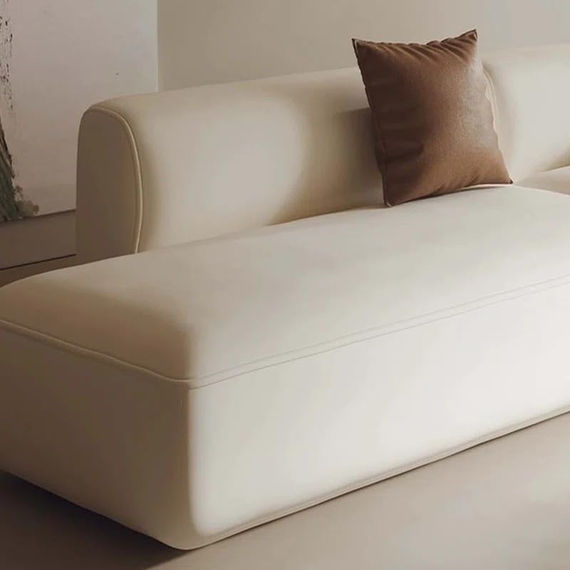 Image of Modern Velvet Living Room Interior Sofa Lounger 2-Pieces Sofa with Included Pillows (Cream)