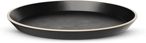 Miniatura 5 de KooK Juego de 6 platos redondos de cerámica, aptos para lavavajillas y microondas, gres, borde alto, 10 pulgadas, color azul marino