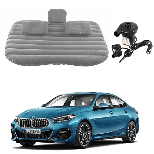 Image of Oshotto Multifunctional Car Travel Bed Mattress with Two Air Pillows, Car Air Pump Compatible with BMW 2 Series (Grey)