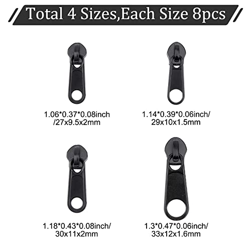 Image of GORGECRAFT 32PCS 4 Sizes Zip Puller Replacement Plastic Slider Instant Clip Quick Fix Zip Kits Removable Fix Zipper Repair Kit Garment Accessories for Coats Jacket Luggage