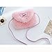 Pinky Family Kids' Cute Hairy Handbag Girls Shoulder Bag Baby Toddler Crossbody Purse Messenger Bag Bowknot (Pink)
