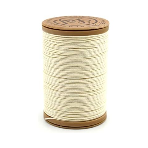 0.55 mm Natural Ramie Round Waxed Thread Leather Craft DIY (White) Cover