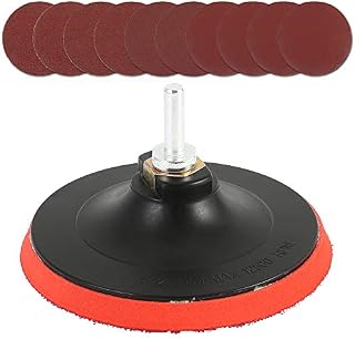 5" Hook and Loop Backing Pad with 10pcs 125mm 60# 80# 120# 240# Grit Sanding Disc Sandpaper for Angle Grinders