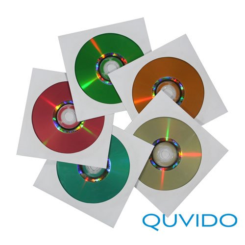 Preisvergleich Produktbild 100 QUVIDO CD / DVD / Blu-ray Papierhüllen Weiß