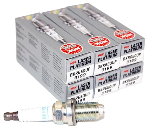 NGK 3199 Laser Platinum Spark Plugs BKR6EQUP...