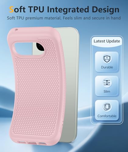 Image of FNTCASE for Google Pixel 10A Case - Military Grade Drop Protection, 14ft Drop Tested, Screen Protector Included, Anti-Slip Anti-Fingerprint Matte Textured, Soft TPU Shockproof Cover (Pink)