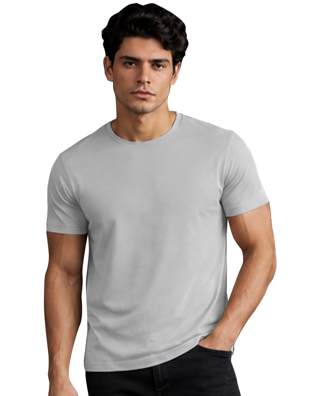 Image of Sleepynuts Men's Everyday Wear Crew Neck Regular Fit T-Shirt | Half Sleeve Solid Plain Casual T-Shirt for Men | Soft Breathable Fabric |