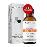 MedPeel 70% AHA & Vitamin C Brightening Chemical Peel, Deep Strength Professional & Medical Grade Chemical Face Peel at Home, Reduce Age Spots, Mild Scarring & Uneven Skin Tone all Skin Types 1oz/30ml