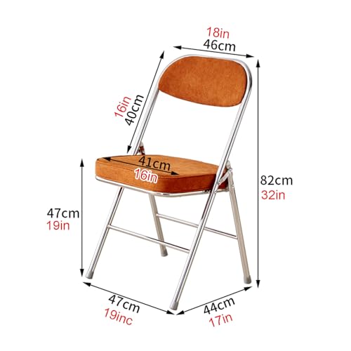 Chaise bureau pliable confortable en velours côtelé marron avec dossier épais