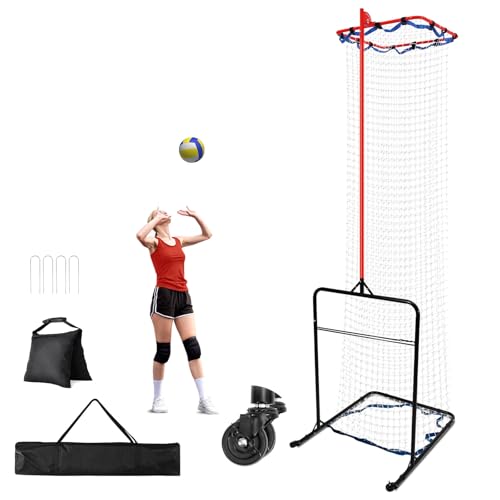 Volleyball Setter Trainer, 8 Heights, 6 Angles, Wheels, Bag
