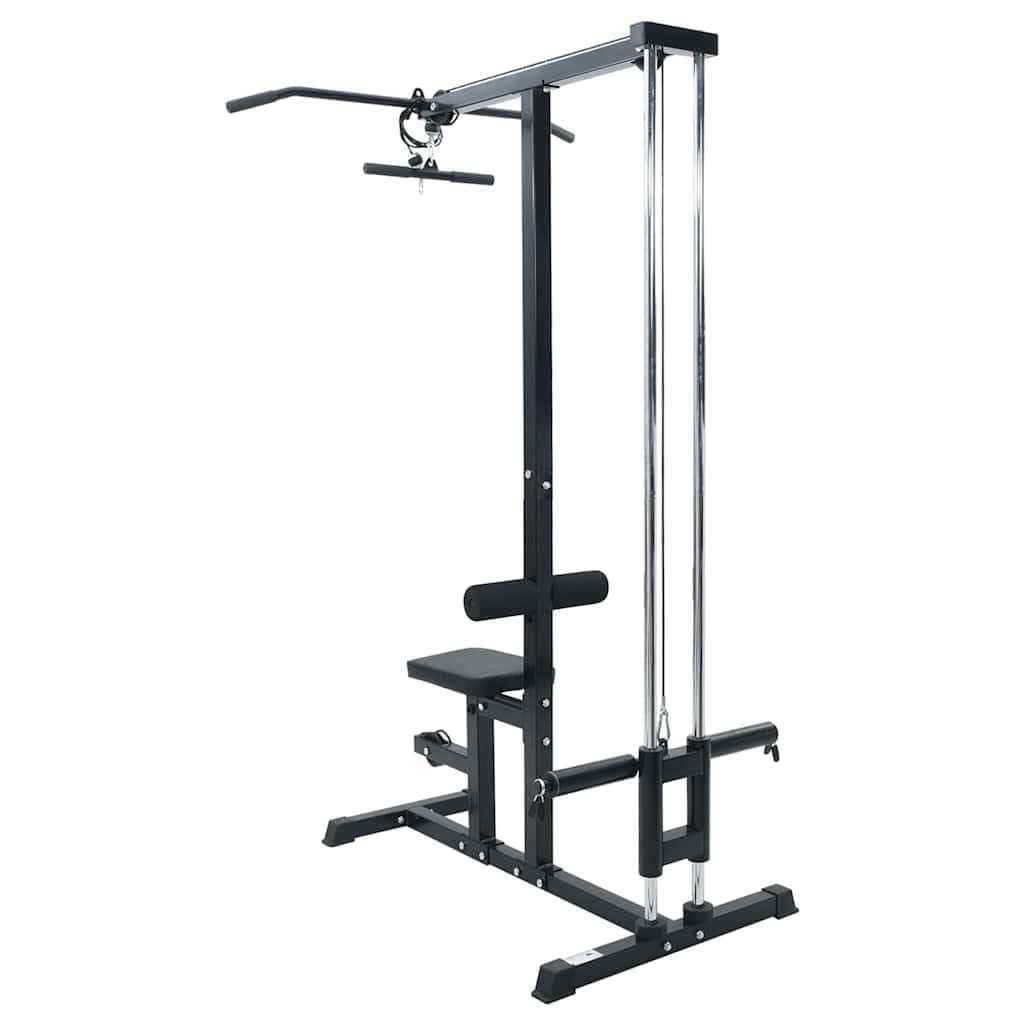 vidaXL LAT Pulldown Maschine mit verstellbarem Sitz für bis zu 80 kg Robuste Fitnessausrüstung für Heimfitness mit kompaktem Design für Krafttraining Industrie Stil Glatte Textur