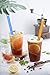 [Angled Tips] 8 Pcs Reusable Boba Straws & Smoothie Straws - Multi Colors Jumbo Wide Reusable Straw, BPA FREE Food-Grade Plastic Straw for Bubble Tea(Tapioca, Boba Pearls), Milkshakes with 2 Brushes