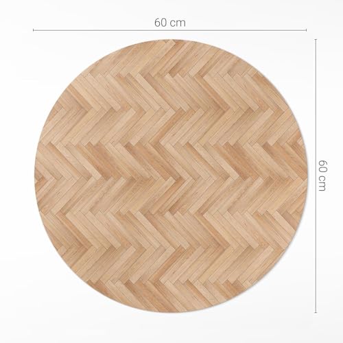 Tapis Vinyle Durable et Élégant Deco de Sol PVC Chic Rond