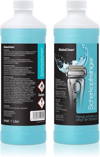 GlobaClean Scherkopfreiniger Nachfüllflüssigkeit - Kompatibel für Braun Clean & Renew Reinigungskartuschen - Braun Reinigungskartuschen Series 9 - Scherkopfreiniger für Braun Reinigungskartusche 2x 1L
