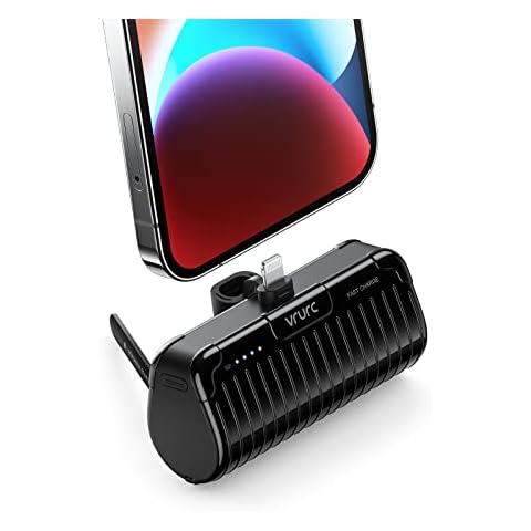 Mini Power Bank For iPhone VRURC Slim Portable Charger 5000mAh,PD 20W Fast Charging Battery Pack Compatible with iPhone 14/Pro/14 Pro Max/14 Plus/13/12/11 /XS/XR/X/8/7/6s/Airpods Pro etc Cover