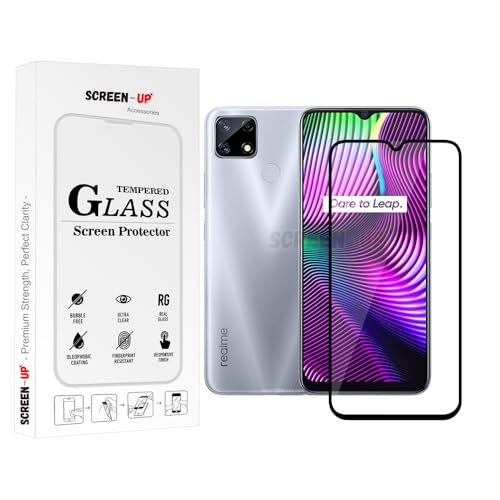 Image of ScreenUp Tempered Glass For Realme 7i (Global) - Ultra Clear, 9H Scratch Resistant, Full Coverage, Easy Install Screen Protector