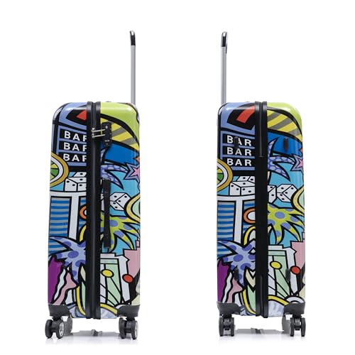 Image of InUSA Cities Print Luggage with Spinner Wheels | Durable Lightweight Hardside Suitcase | Travel Bag with Handle and Trolley | (20in, 24in, 28in) 3 Piece Set