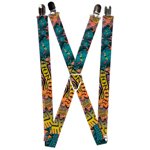 Tirantes para pantalones Buckle-Down Tatuaje de honor con bandas cruzadas en X