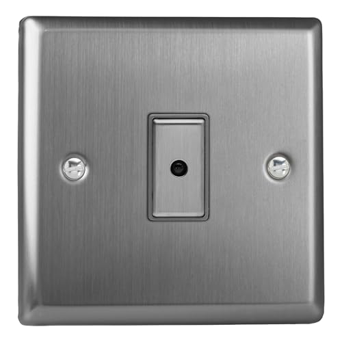 Image of Varilight Single V-Pro Multi-Point LED Dimmer 1 x 0-100W - Classic Brushed Steel With Brushed Steel Button, JTE101