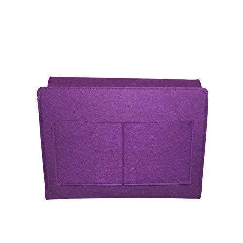 YQ WHJB Betttasche, Fühlte Betttasche,hängen Storage Organizer Beutelhalter Mit 5 Taschen Dick Buchstütze Für Telefon Remote-lila 25x20x27cm(10x8x11inch) Cover