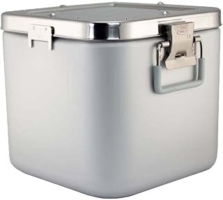neoLab Bandeja para autoclave de acero inoxidable 7-8187, con apertura de tapa de 180°, 300 mm de largo x 210 mm de alto x 300 mm de ancho, 14 ml de capacidad, color plata/azul