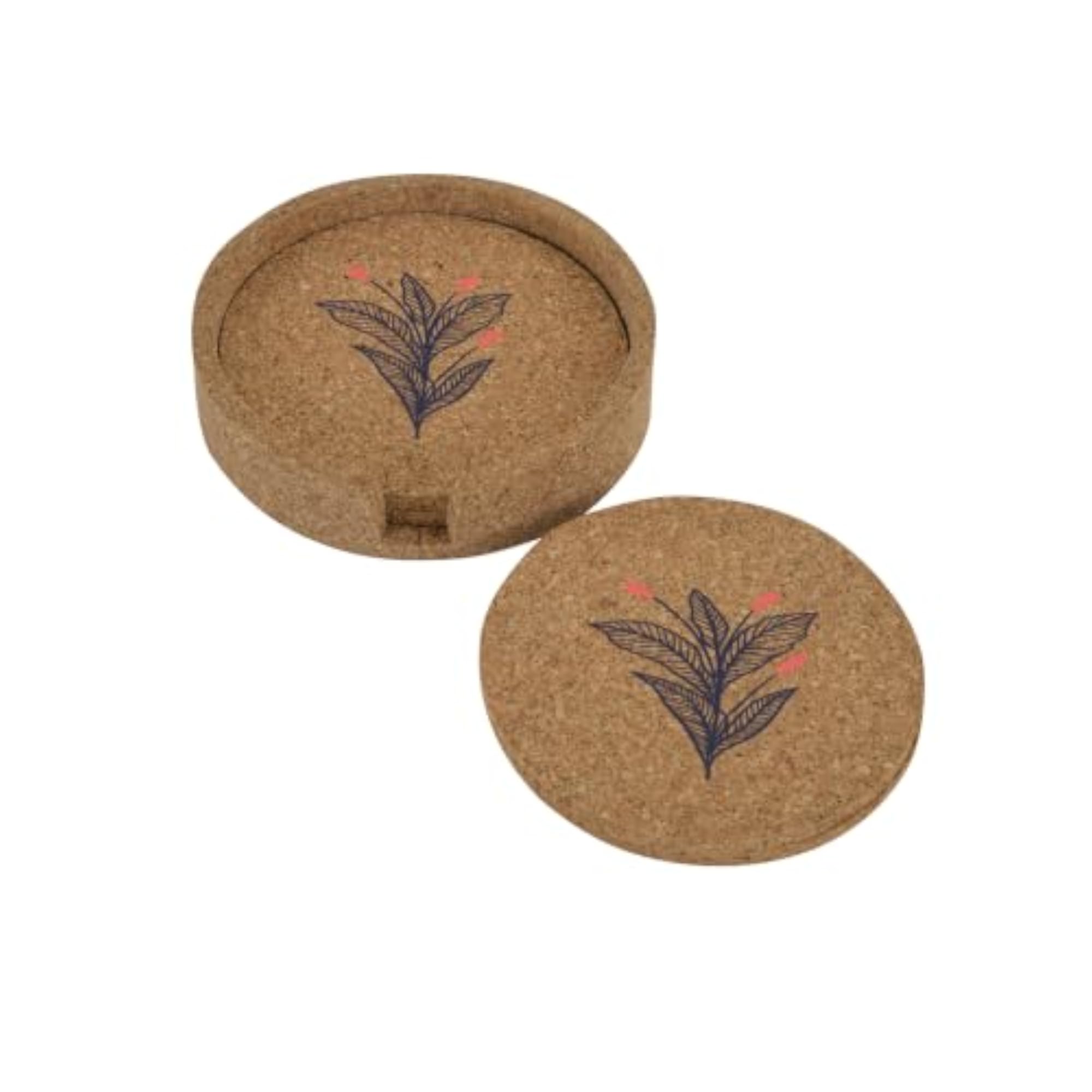Printed Cork Coaster Set of 4, Design 92