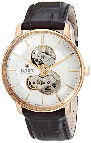 Rado Unisex Coupole Classic Leather Swiss Automatic Watch, Silver (R22895025)