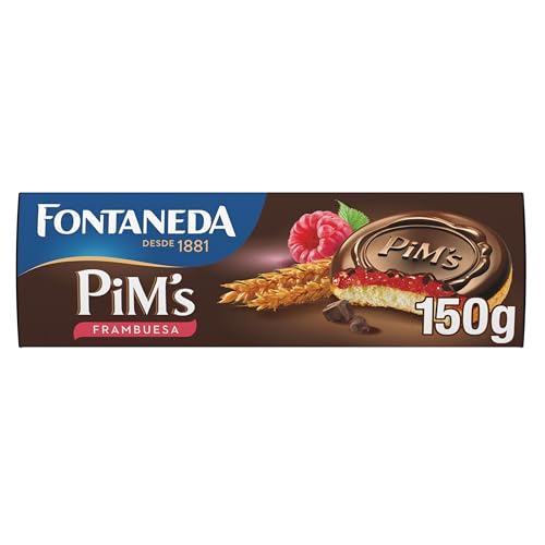 Lu Pim's S Rellenas De Frambuesa Y Cubiertas De Chocolate Negro, Galleta, 150 Gramo (Paquete de 8)