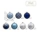 Valery Madelyn Christmas Ornaments Set, 16ct Navy Blue and Silver Shatterproof Christmas Tree Decorations Ball Ornaments Bulk, 3.15 Inches Elegant Hanging Ornaments for Xmas Trees Decor