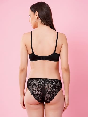 Image of Women's Seamless Non-Padded Wirefree Bra with Mid-Rise Bikini Panty Set | Soft Stretch Everyday Comfort Lingerie Set