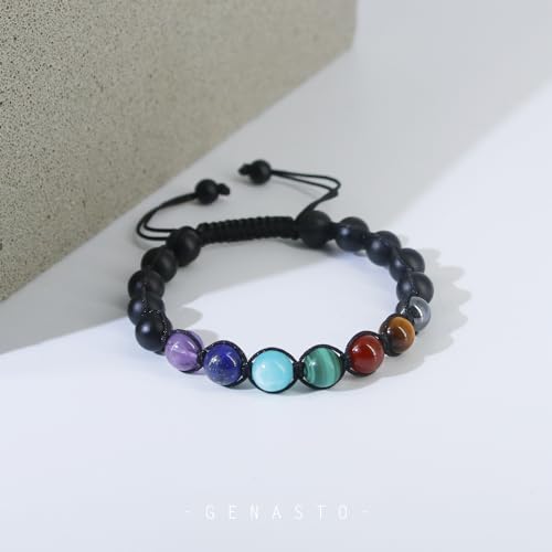 7 Chakra Bracelet with Real Stones Healing Crystal Stone Beads Bracelets Chakra Bracelet for Men and Women Yoga Crystals Beaded Bracelets for Meditation Relax4