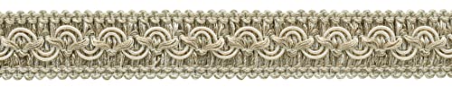 Vintage 1 Inch (2.5Cm) Wide Dark Sand Beige, Cream, Off White Gimp Braid Trim Style# 0100Sg Color: P58 - White Sands 9.1 Meters / 10 Yards #TOP11
