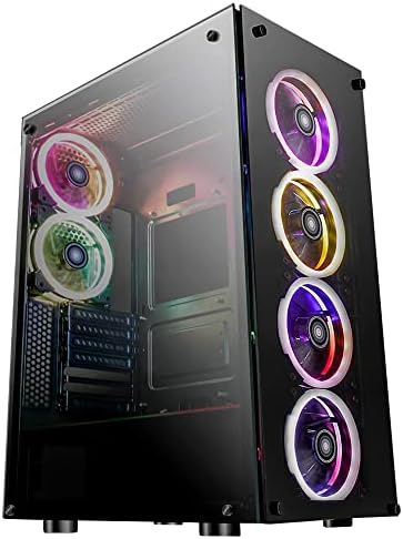 GameMax Predator Full-ATX PC Gaming Case, ARGB, Full Tempered Glass Side Window | Black