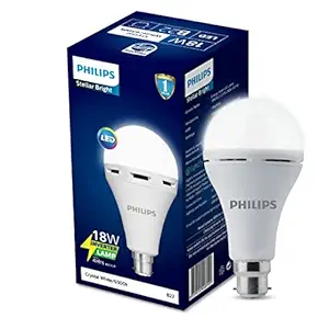 Philips 18W B22 LED Emergency Inverter Bulb (Crystal White, Pack of 1)