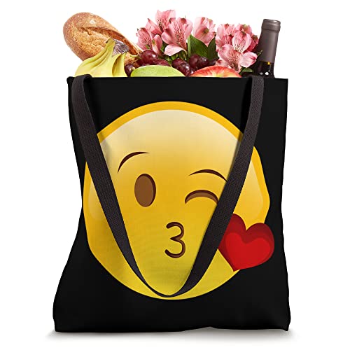 Bolso Tote Happy Kiss Face con labios guiñando y besando miniatura 4