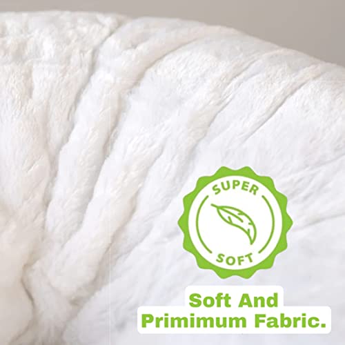 Image of New Classic White Design Furry, Bean Bags with Beans Filled, Chair. Premium and Luxurious Faux Fur Bean Bag with thermocol Balls XXXL (White)