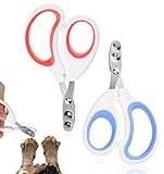 FRCTLNKG 2 Pcs Bearded Dragon Nail Clippers Set, Professional Lizard Nail Clippers and Essential Bearded Dragon Stuff for Reptile Nail Care (Orange, Blue)