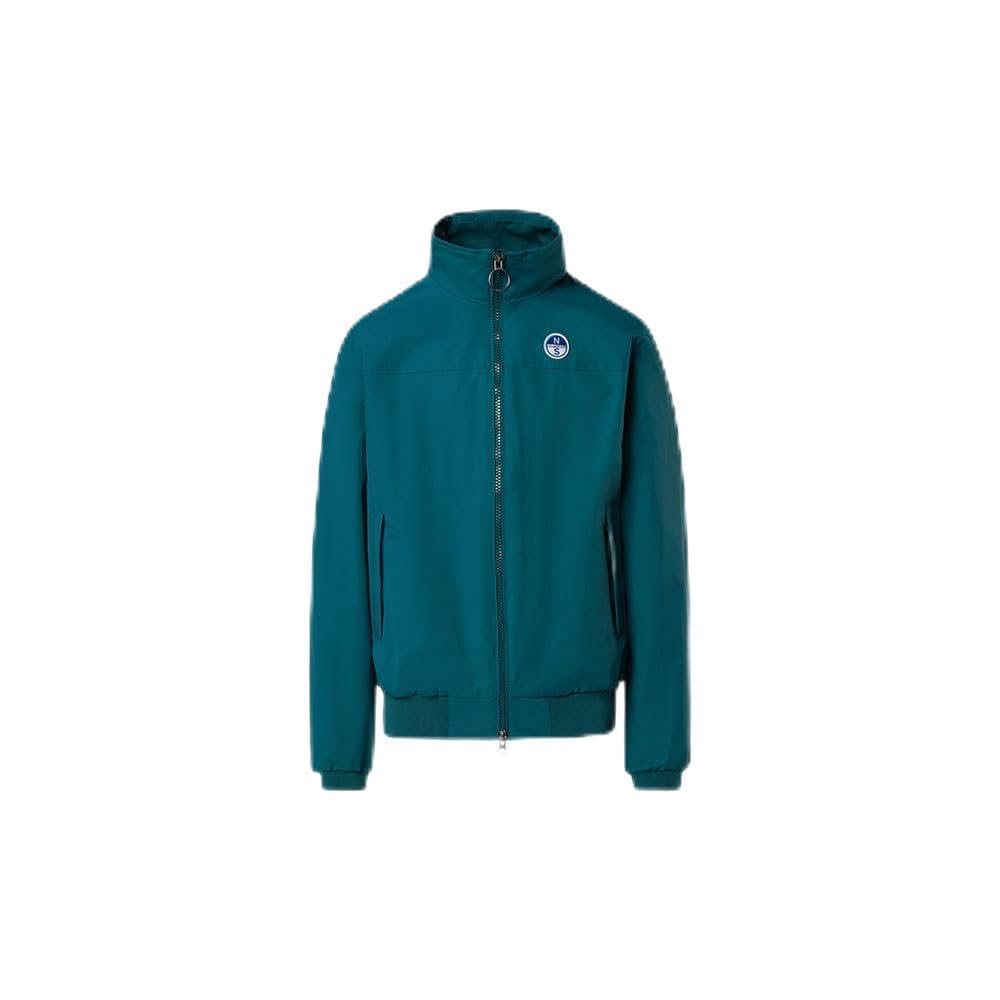 North Sails Men's Blue Bomber Jackets,, Green Polyamide Slim Fit Jacket Large