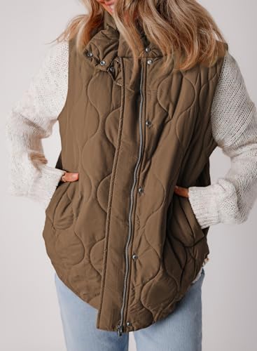 image for EVALESS Casual Cropped Puffer Vest Women Plus Size Lightweight Quilted