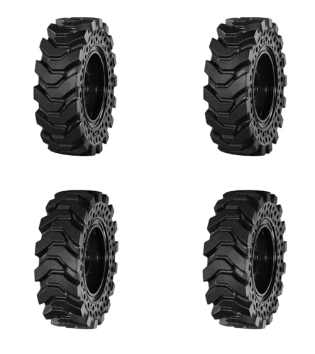 Pal-mar (TNT) 10x16.5 (30x10-16) SET OF FOUR Solid Skid Steer Tires With Rims - Bobcat Tires