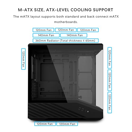 Image of Lian Li Vector V100 MINI Micro Form Factor Compact PC Case - Black(V100MIX) | Panoramic Tempered Glass, Support Backet-Connect Micro-ATX, 415mm GPUs, 360mm Radiator, 9 x 120mm Fans, Dust Filiter