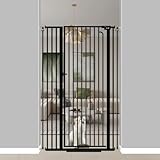 Qonimm 57' Extra Tall Pet Gate for Cats Dogs-29.5'-38.5' Extra Wide Cat Gate for Doorways and Stairs-1.37' Ultra Narrow Spacing Pressure Mounted Dog Gate with One-Handed Operation(29.5'-38.5')