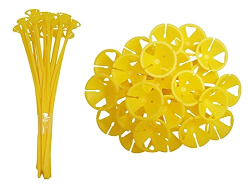 Balloon Stick Holder All-in-one Re-Usable Child Safe Sticks (Yellow, 25pc)