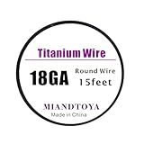 MIANDTOYA Titanium Wire 15feet 18 Gauge 1.0mm TA1 Round for Jewelry Making Handmade Arts Crafts Welding Laboratory