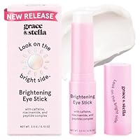 grace & stella Under Eye Brightener Balm Stick - Travel Essentials - Caffeine Eye Cream for Dark Circles, Puffiness, Wrinkles - Vegan Moisturizer Stick with Niacinamide, Hyaluronic Acid (0.13oz/3.5g)