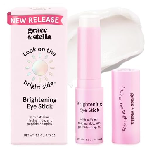 grace & stella Under Eye Brightener Balm Stick - Travel Essentials - Caffeine Eye Cream for Dark Circles, Puffiness, Wrinkles - Vegan Moisturizer Stick with Niacinamide, Hyaluronic Acid (0.13oz/3.5g)