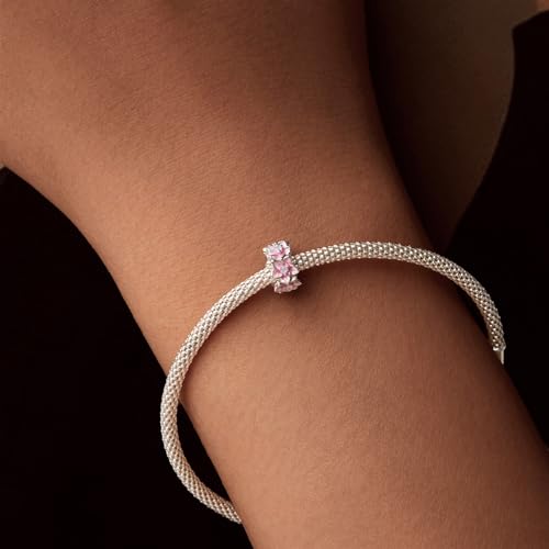 Dije de sakura rosa de plata que celebra la dulzura y los momentos inolvidables 7